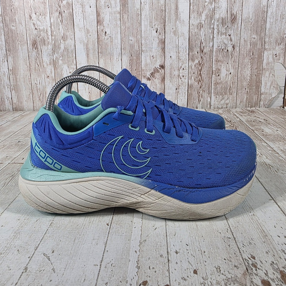 Topo Athletic Atmos Womens Blue Teal Running Shoes ZipFoam 5mm Drop Size 8